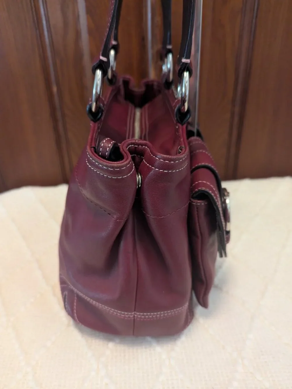 Coach BURGUNDY RED SOHO POCKET SATCHEL